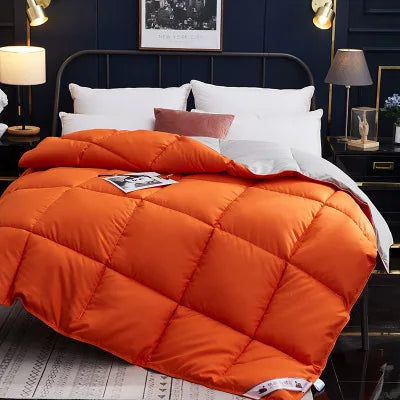 100% Advanced Goose Down Duvet Quilted Cotton Quilt Cover Comfortable And Warm Comforter Winter Thick Blanket Solid Color