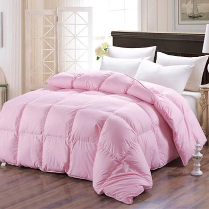 100% Advanced Goose Down Duvet Quilted Cotton Quilt Cover Comfortable And Warm Comforter Winter Thick Blanket Solid Color