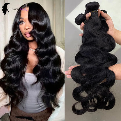 24inch Body Wave Human Hair Bundles 100% Brazilian Raw Human Hair 1/3/4 Bundles for Women 10A Thick Bundles 3 Days Delivery