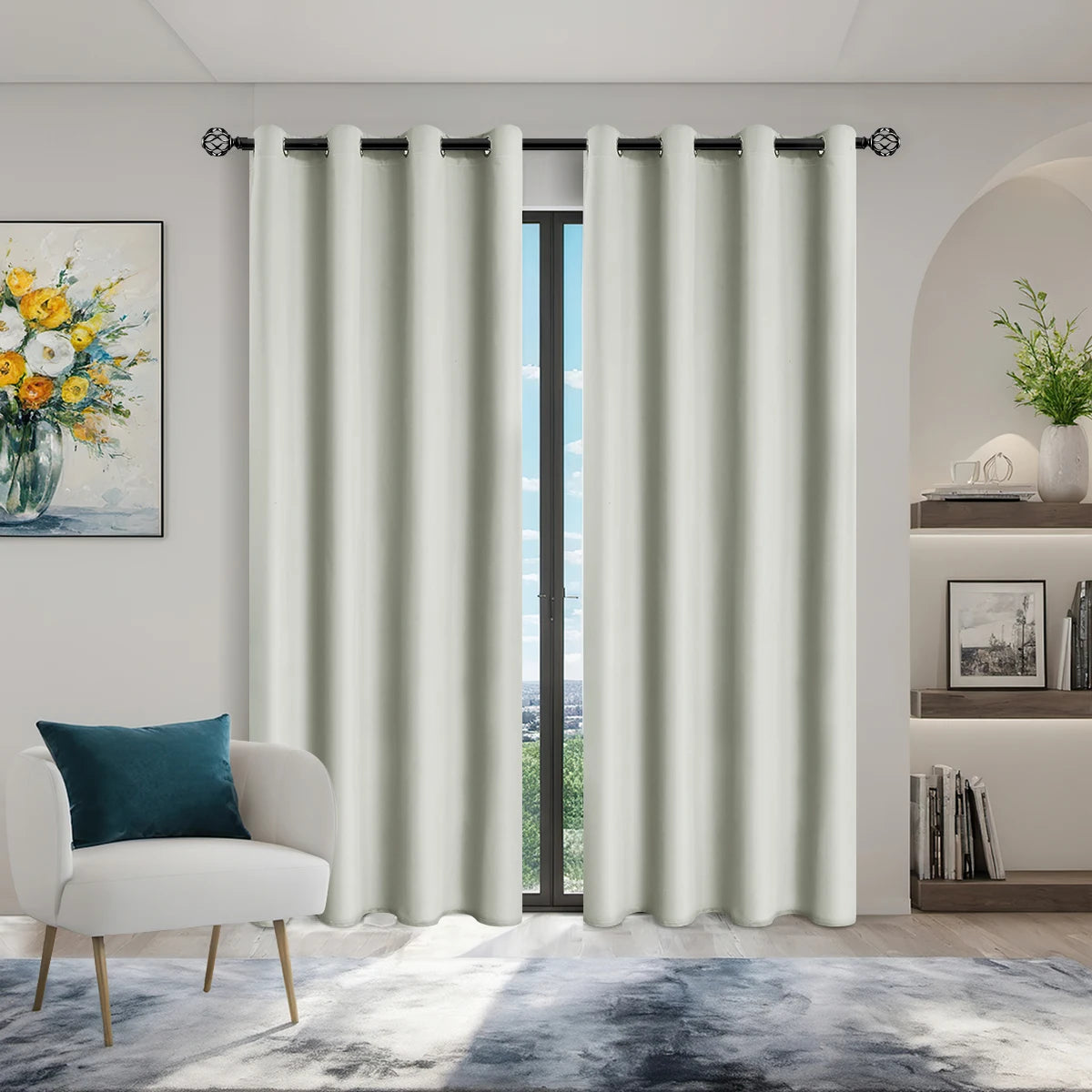 1pc Solid color full shading and sun protection 100% Blackout curtains, bedroom and living room shading curtains