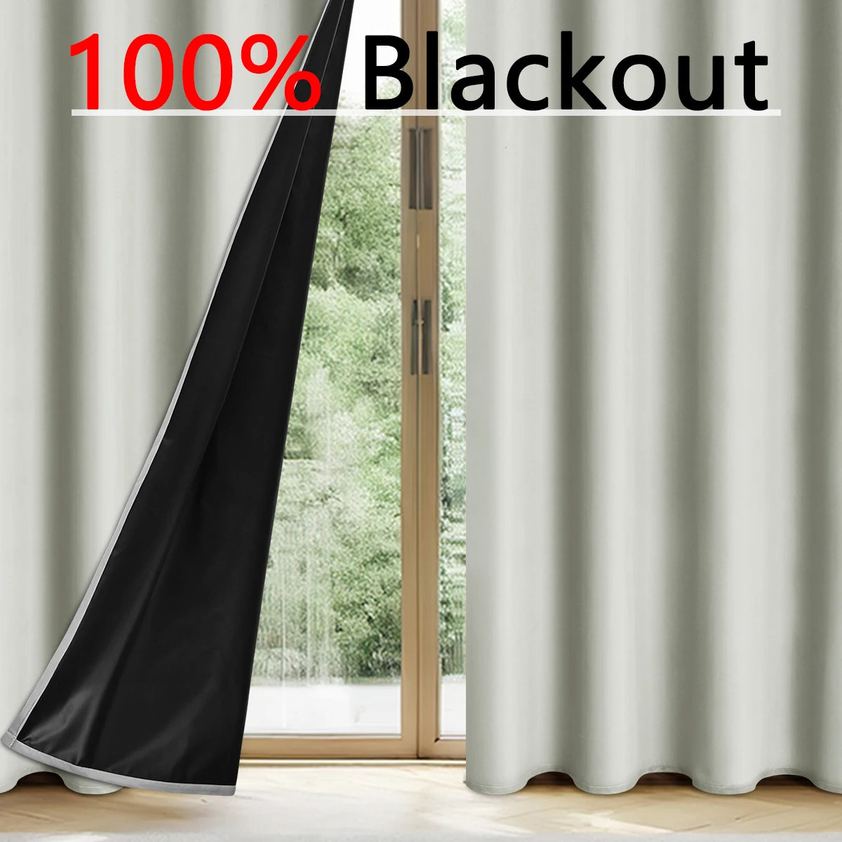 1pc Solid color full shading and sun protection 100% Blackout curtains, bedroom and living room shading curtains